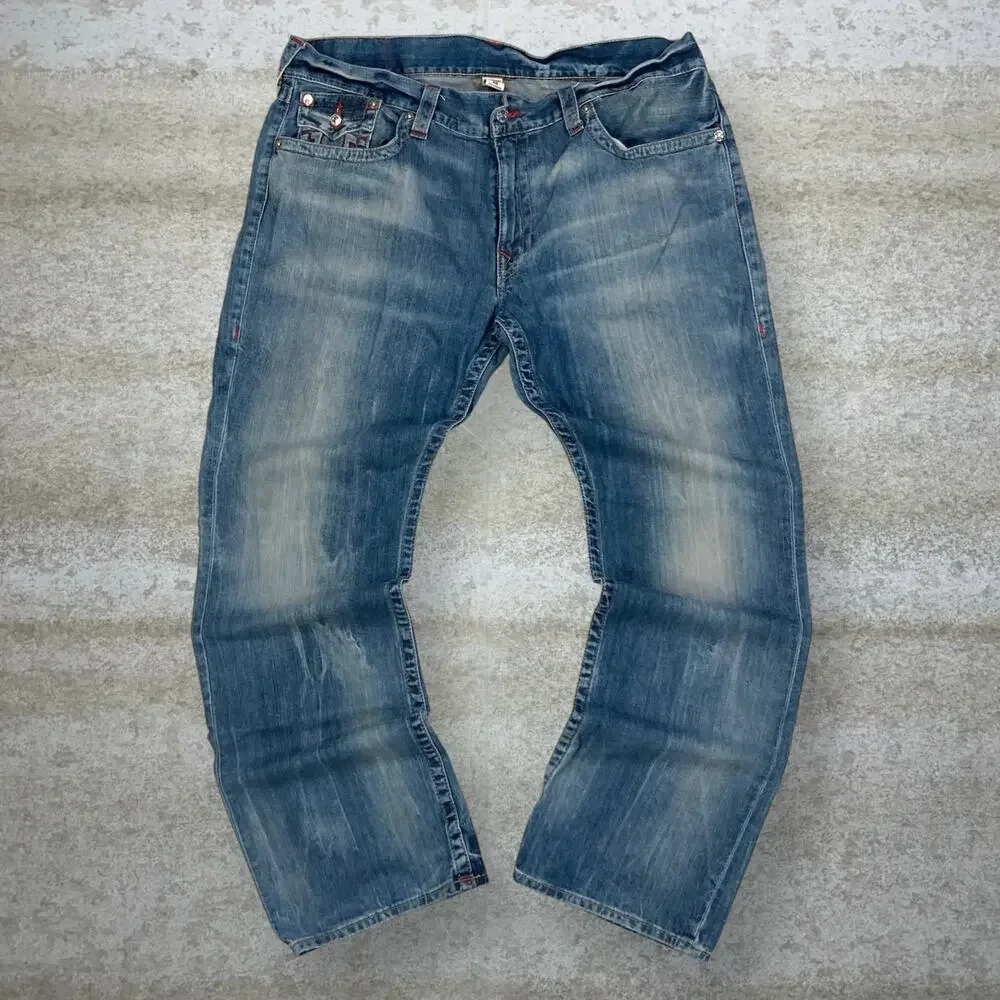 Vintage Y2K True Religion Skater Jeans 40x34 Regular Straight Leg Medium Wash